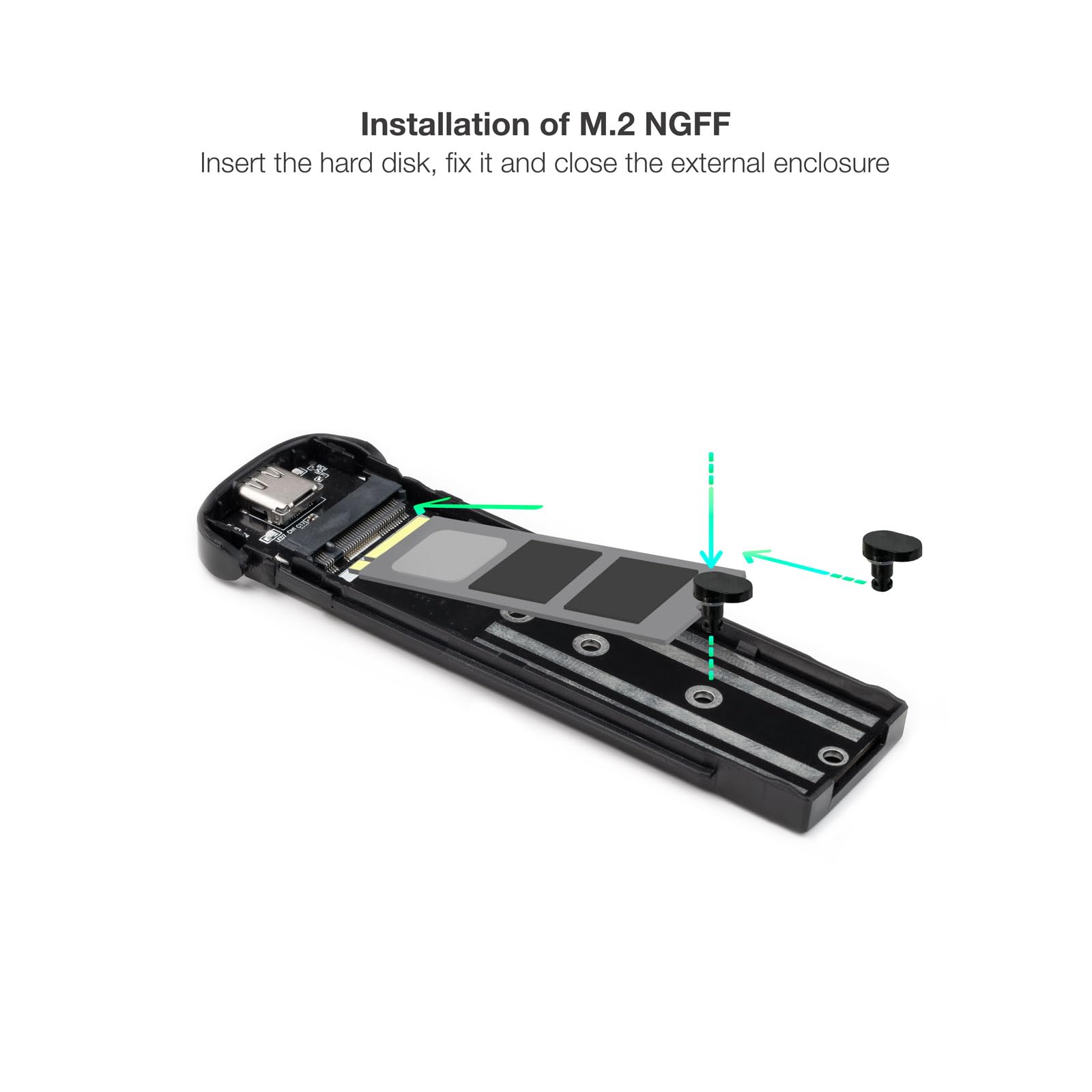 Caja Externa para Disco SSD M.2 TooQ TQE-2202BR/ USB 3.1 Gen2/ Sin tornillos