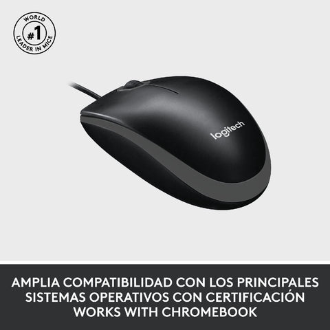 Ratón Logitech M100/ Hasta 1000 DPI/ Negro