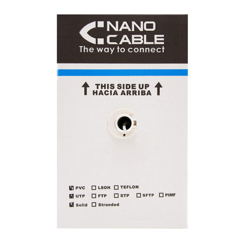 Bobina de Cable RJ45 para Exteriores UTP Nanocable 10.20.0304-EXT-BK Cat.5e/ 305m/ Impermeable/ Negro