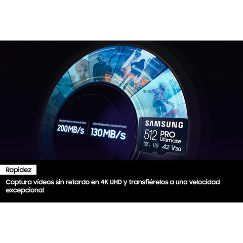 Tarjeta de Memoria Samsung Pro Ultimate 256GB microSD XC con Adaptador/ Clase 10/ 200MBs