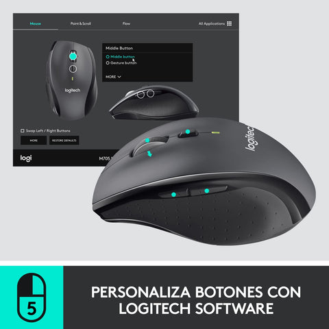 Ratón Inalámbrico Logitech Marathon M705/ Hasta 1000 DPI