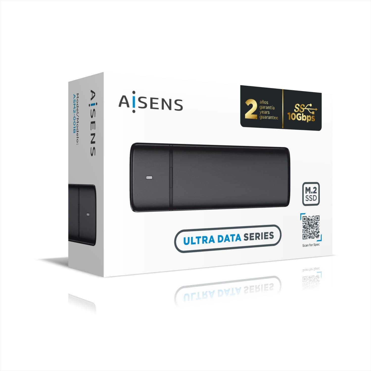 Caja Externa para Disco SSD M.2 SATA/NVMe Aisens ASM2-001B/ USB 3.1/ Sin tornillos