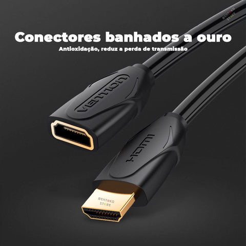 Cable Alargador HDMI Vention VAA-B06-B500/ HDMI Macho - HDMI Hembra/ 5m/ Negro