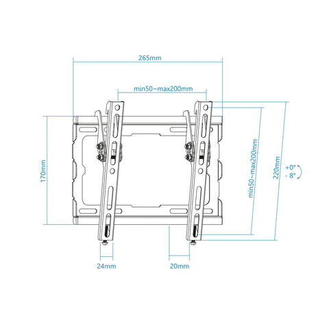 Soporte de Pared Inclinable TooQ LP1044T-B para TV de 23-43'/ hasta 45kg