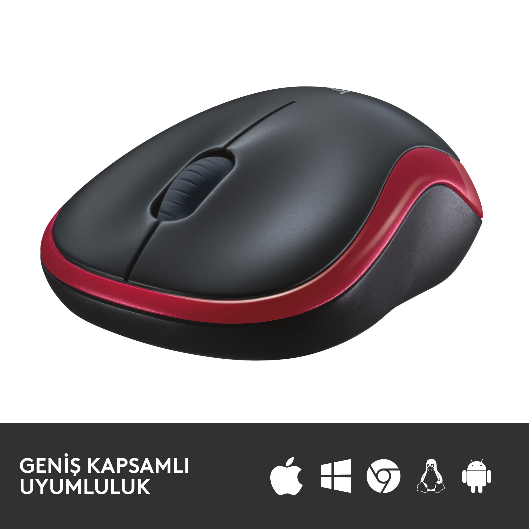 Ratón Inalámbrico Logitech M185/ Hasta 1000 DPI/ Rojo