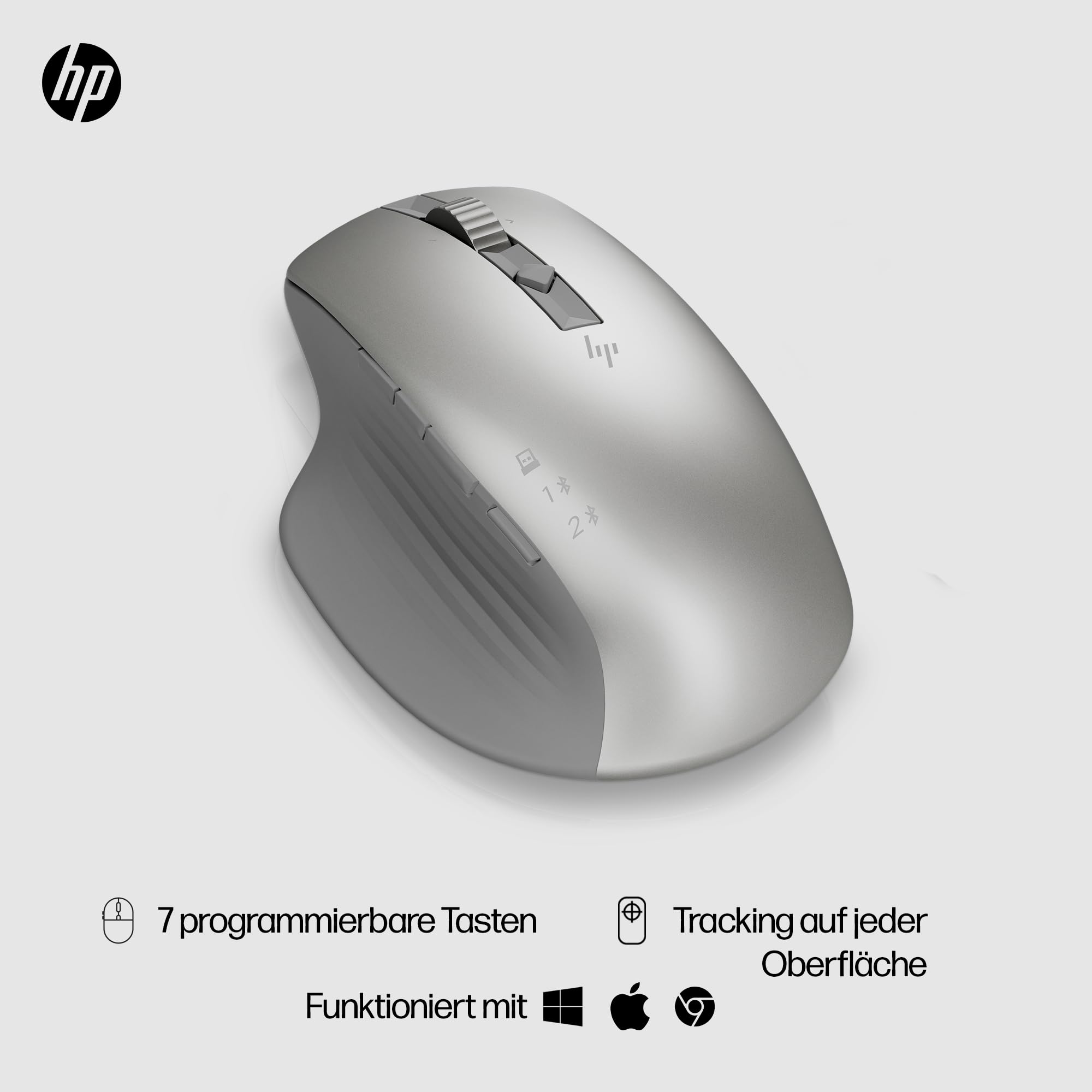 Ratón Inalámbrico por Bluetooth HP 930 Creator/ Batería recargable/ Hasta 4000 DPI/ Plata