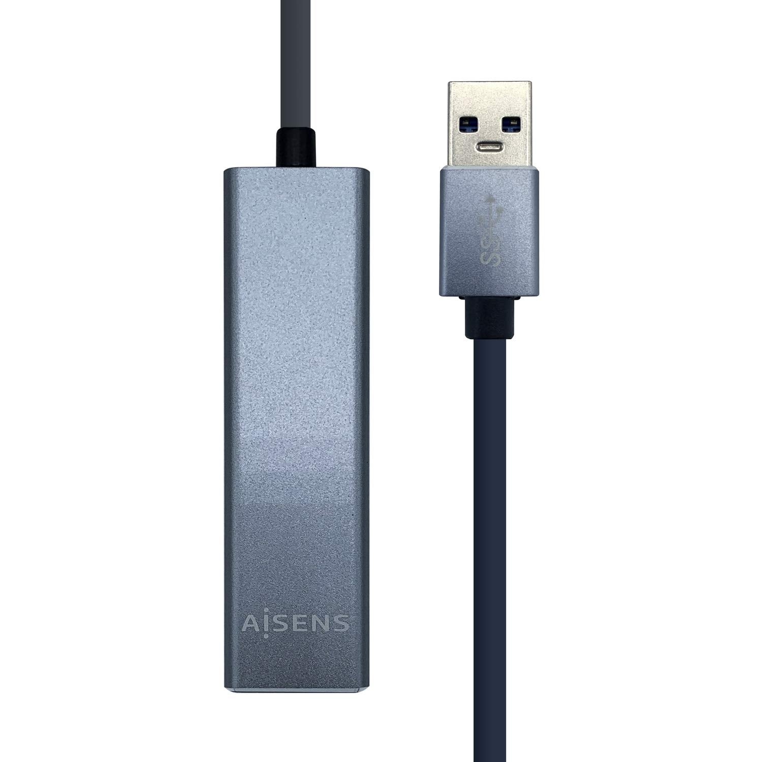 Hub USB 3.0 Aisens A106-0401/ 3xUSB/ 1xRJ45/ Gris