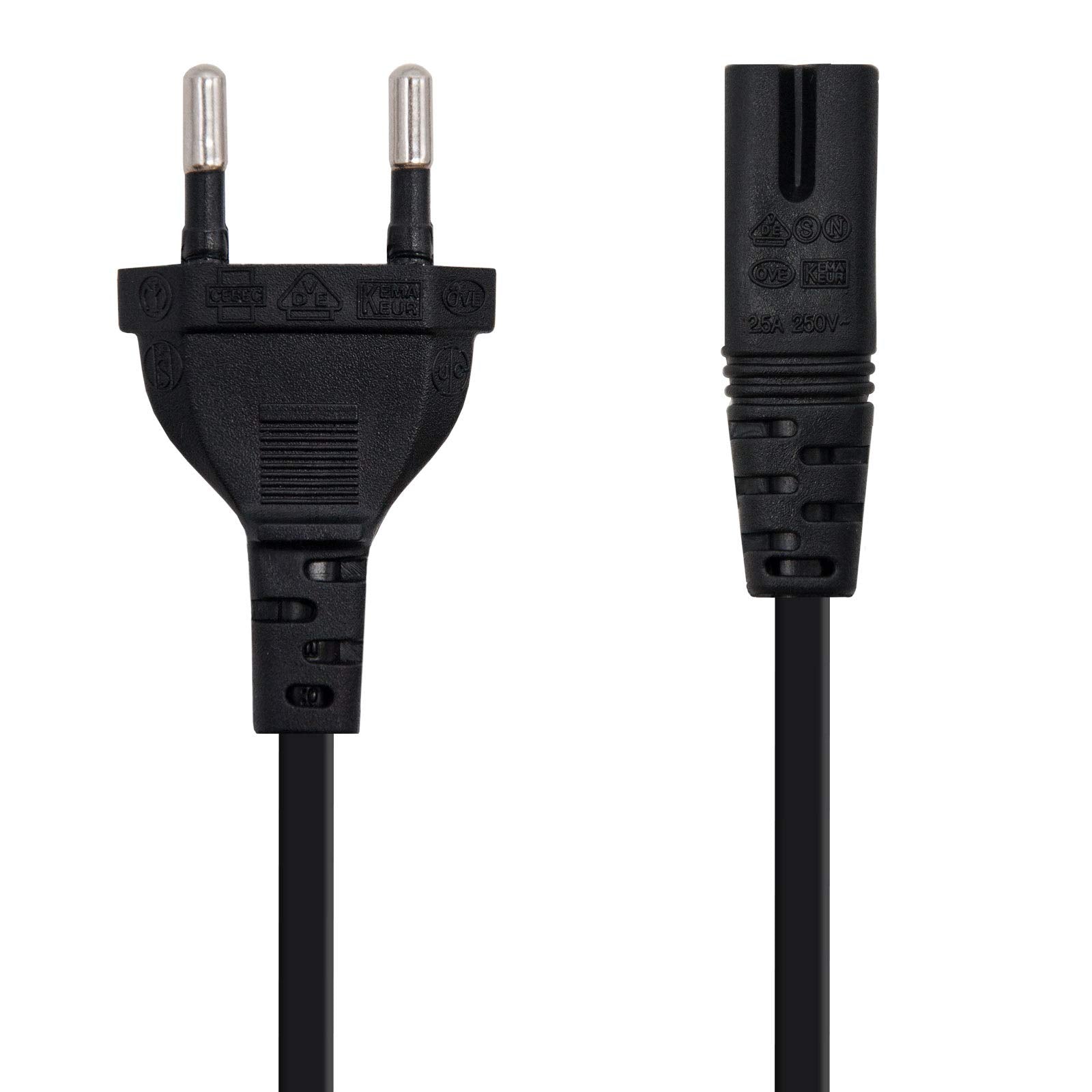 Cable Alimentación Forma 8 Nanocable 10.22.0402/ CEE7/16 Macho - C7 Hembra/ 1.5m/ Negro