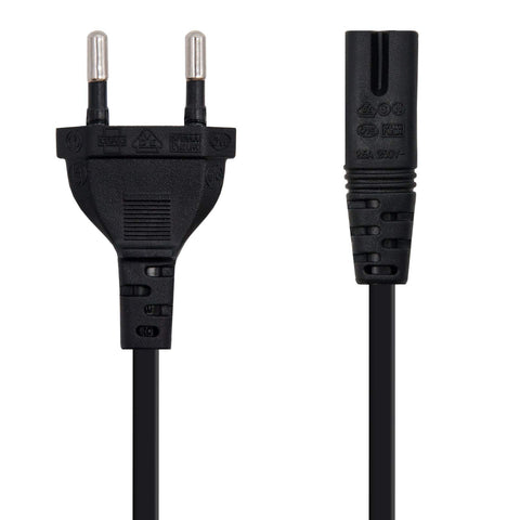 Cable Alimentación Forma 8 Nanocable 10.22.0402/ CEE7/16 Macho - C7 Hembra/ 1.5m/ Negro