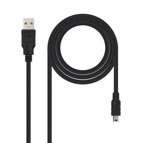 Cable USB 2.0 Nanocable 10.01.0402/ USB Macho - MiniUSB Macho/ 1.8m/ Negro