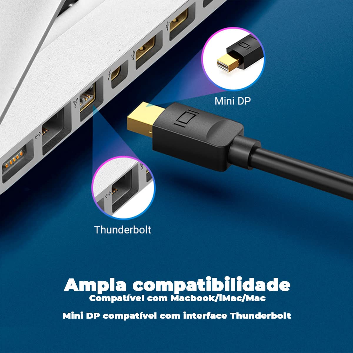 Cable Conversor Vention HAABG/ Mini DisplayPort Macho - DisplayPort Macho/ 1.5m/ Negro