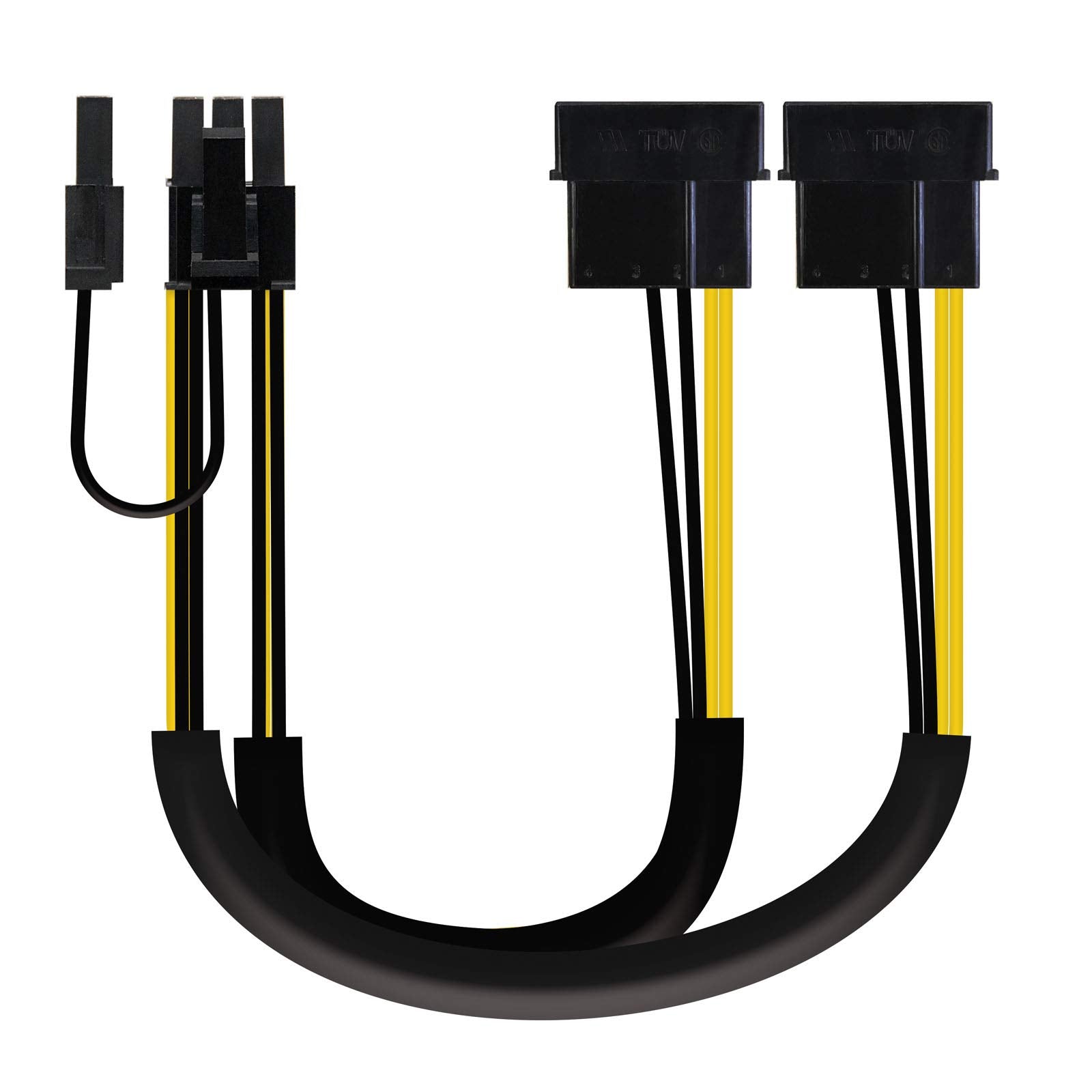 Cable de Alimentación Tarjeta Gráfica Nanocable 10.19.1201/ 2x Molex Macho - 6+2 PIN Macho/ 20cm