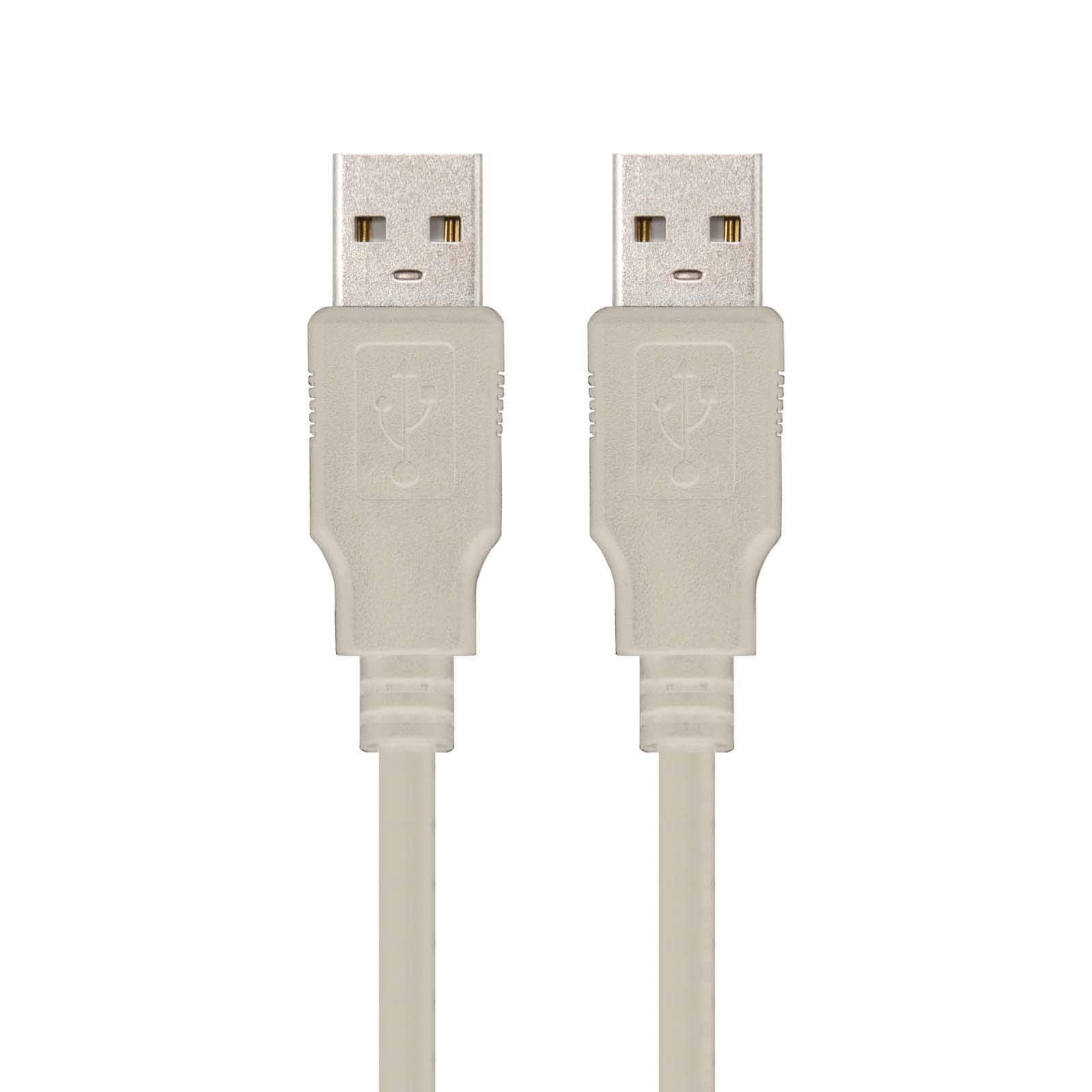 Cable USB 2.0 Nanocable 10.01.0302/ USB Macho - USB Macho/ 1m/ Beige