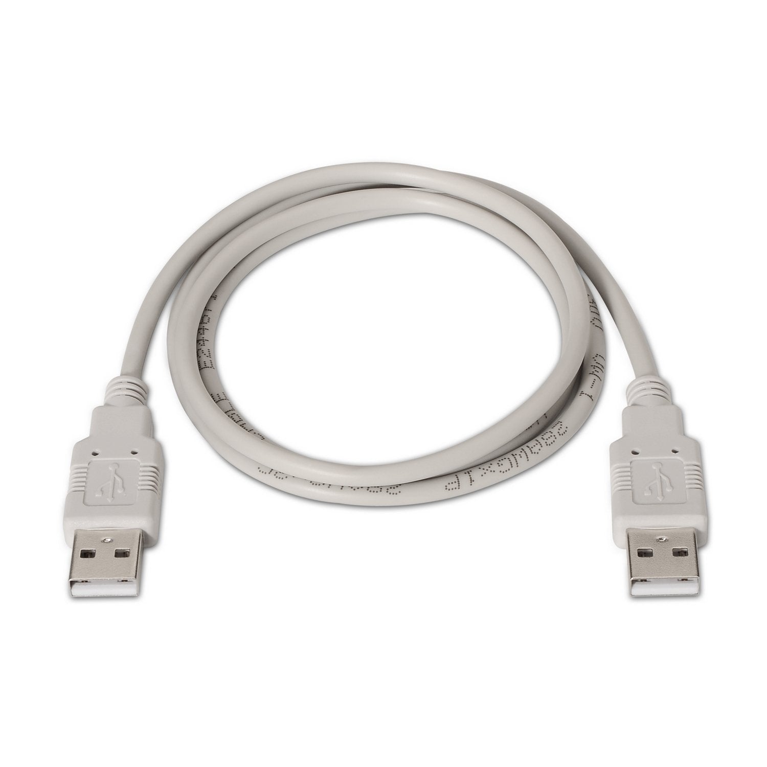 Cable USB 2.0  Aisens A101-0021/ USB Macho - USB Macho/ Hasta 2.5W/ 60Mbps/ 1m/ Beige