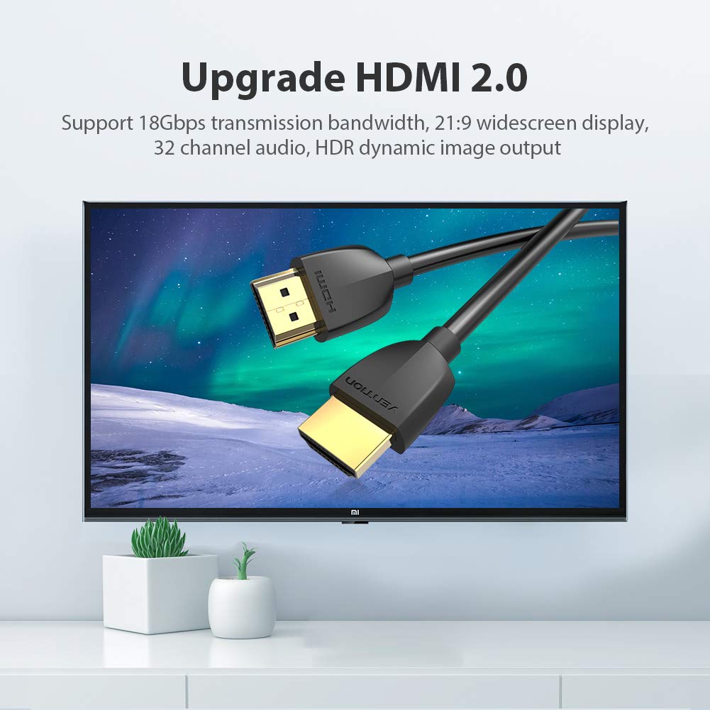 Cable HDMI 2.0 4K Portatil Vention AAIBD/ HDMI Macho - HDMI Macho/ 50cm/ Negro