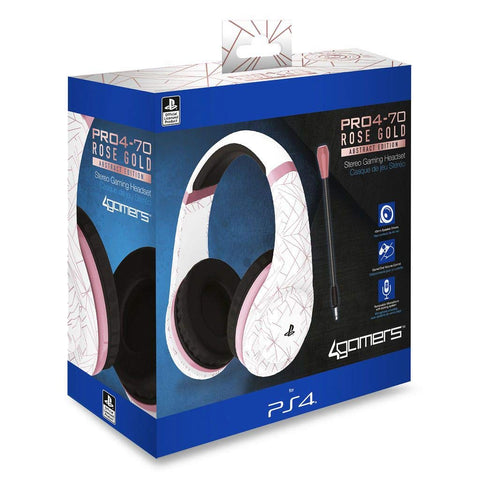 4 Gamers PRO4-70 - Rose Gold White Auricular Gaming, Licenciado (PS4)