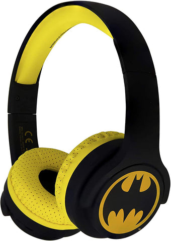 OTL Technologies - Auriculares inalambricos Bluetooth de Color Negro y Amarillo para niños Batman Multiplataforma (Android)