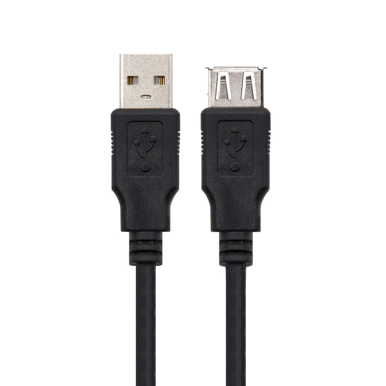 Cable Alargador USB 2.0 Nanocable 10.01.0202-BK/ USB Macho - USB Hembra/ 1m/ Negro