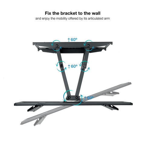 Soporte de Pared Giratorio/ Inclinable/ Nivelable TooQ LP7866TN-B para TV de 37-80'/ hasta 40kg