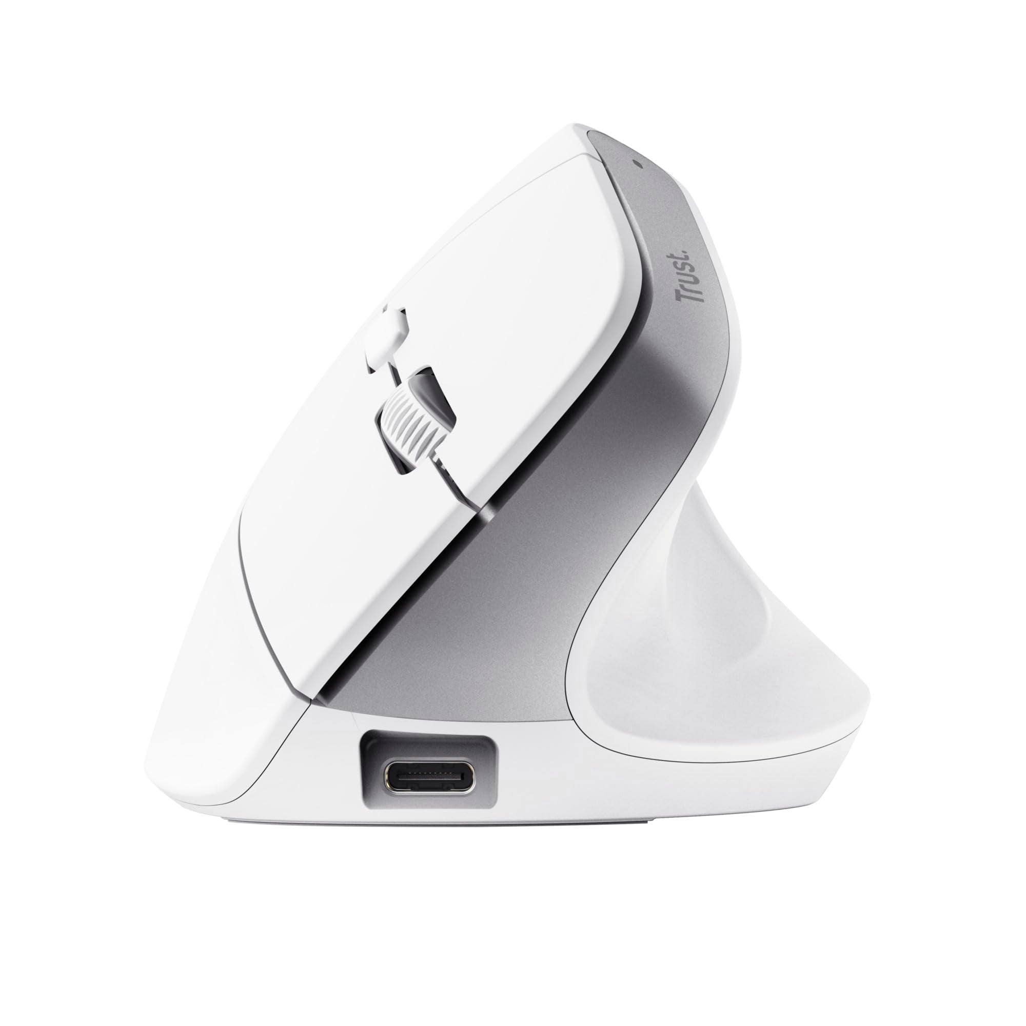 Ratón Ergonómico Inalámbrico por Bluetooth Trust Bayo+/ Batería Recargable/ Hasta 2400 DPI/ Blanco