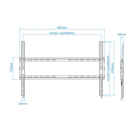 Soporte de Pared Fijo TooQ LP1080F-B para TV de 37-80'/ hasta 45kg