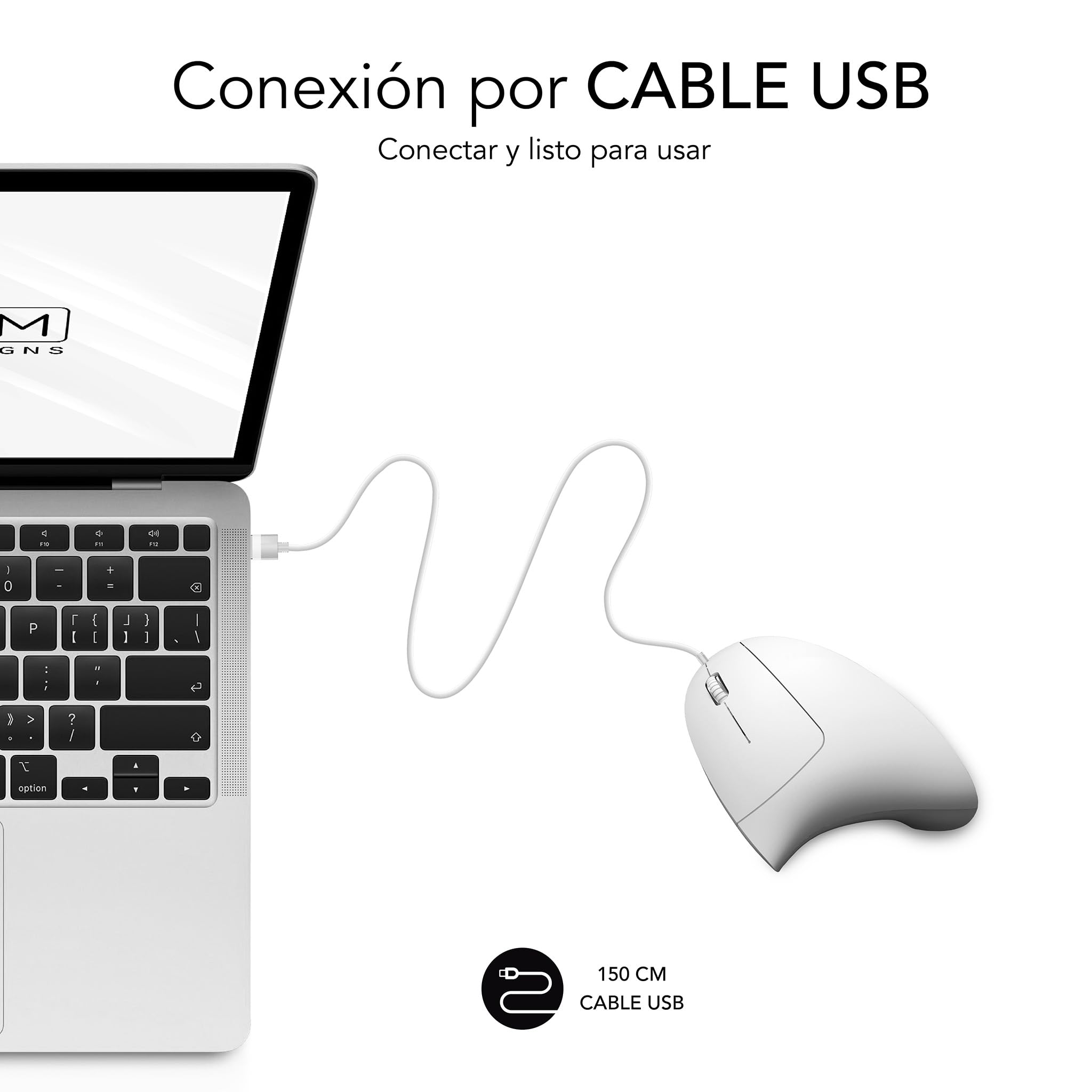 Ratón Ergonómico Inalámbrico por Bluetooth/ 2.4GHz Subblim Glide Vertical Ergo Dual Battery/ Batería Recargable/ Hasta 1600 DPI/ Blanco