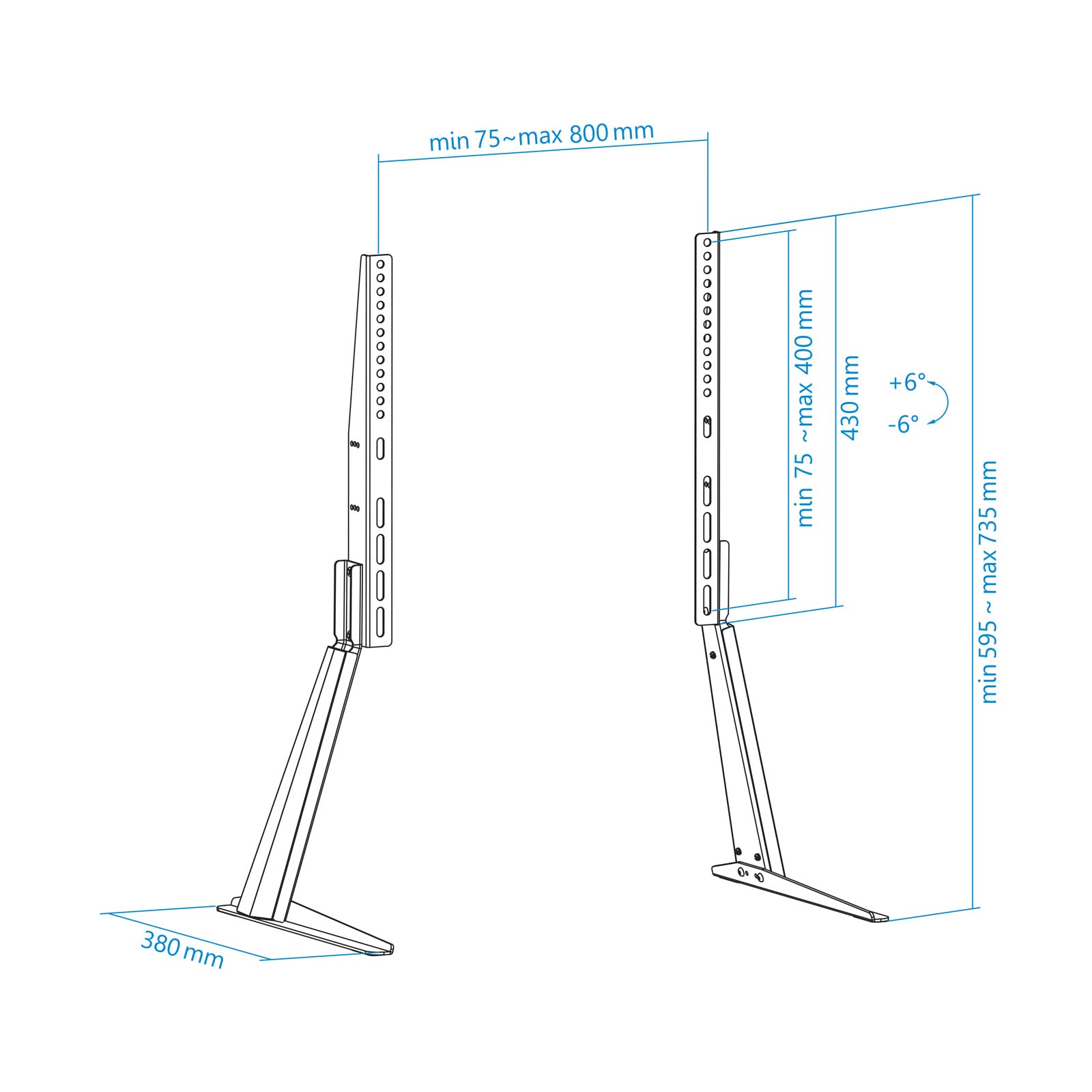 Soporte de Mesa Inclinable TooQ DB3270T-B para TV y Portátil de 32-70'