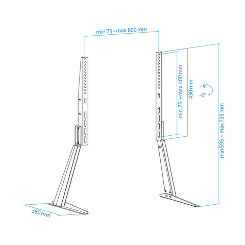 Soporte de Mesa Inclinable TooQ DB3270T-B para TV y Portátil de 32-70'