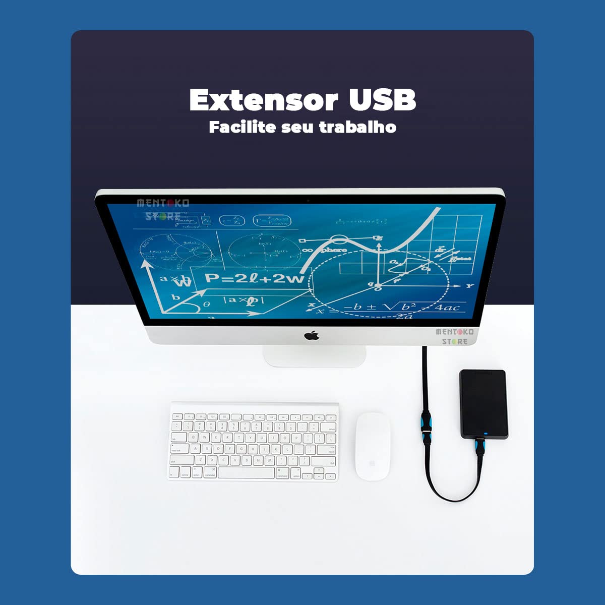 Cable Alargador USB 3.0 Vention VAS-A13-B050/ USB Macho - USB Hembra/ 5Gbps/ 50cm/ Negro y Azul