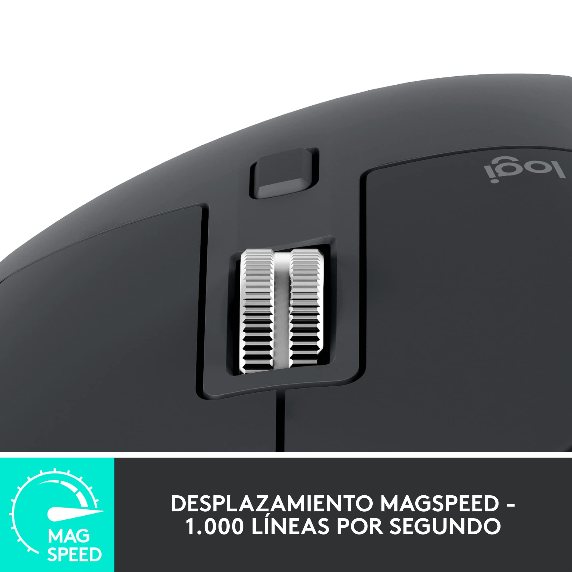 Ratón Ergonómico Inalámbrico por Bluetooth Logitech MX Master 3S/ Batería recargable/ Hasta 8000 DPI/ Grafito