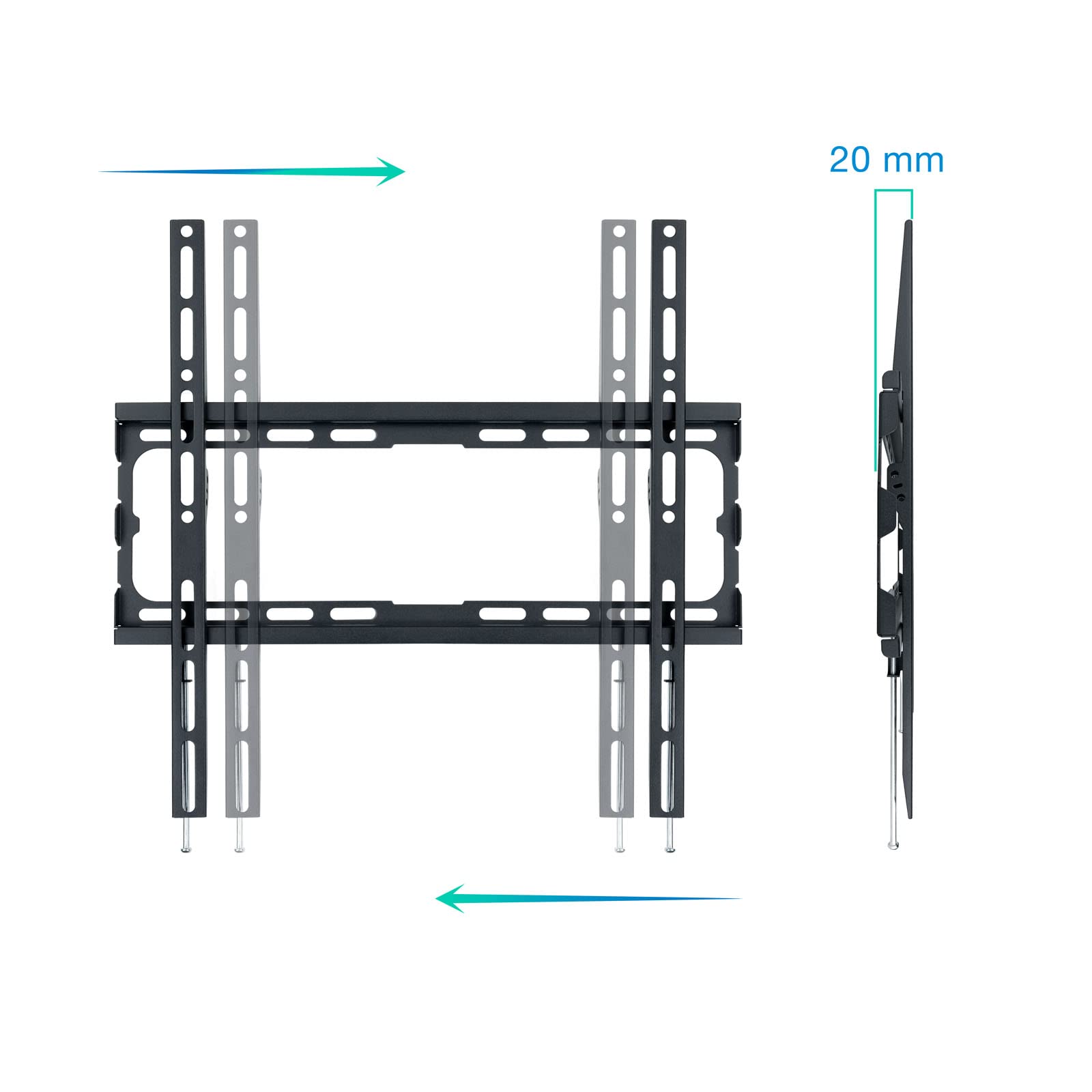 Soporte de Pared Fijo TooQ LP1070F-B para TV de 32-70'/ hasta 45kg