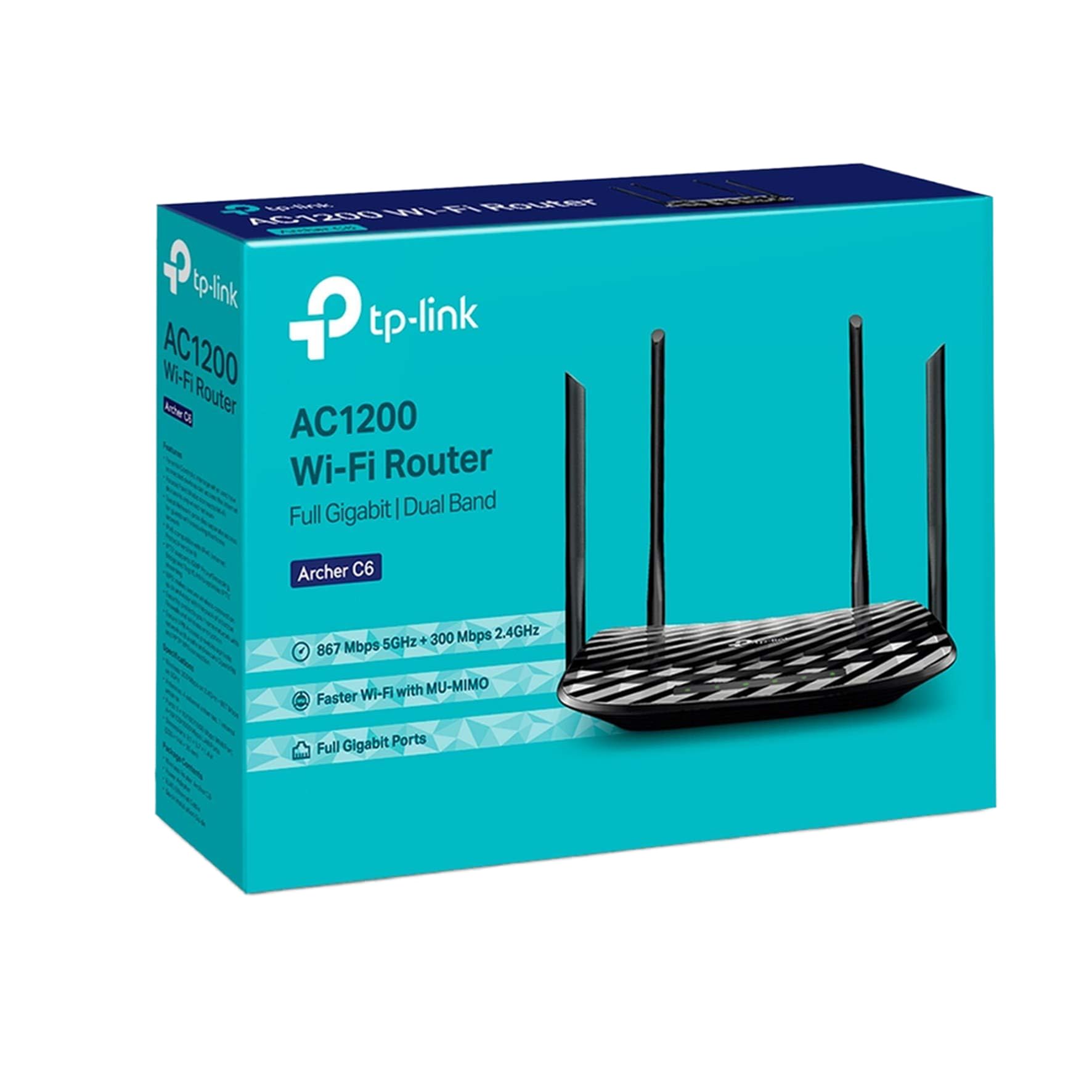 Router Inalámbrico TP-Link Archer C6 1200Mbps/ 2.4GHz 5GHz/ 5 Antenas/ WiFi 802.11ac/n/a - b/g/n