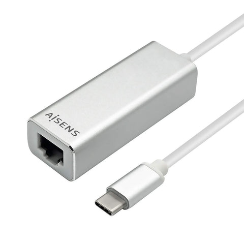 Adaptador USB Tipo-C - RJ45 Aisens A109-0341/ 1000Mbps/ USB Tipo-C Macho - RJ45 Hembra