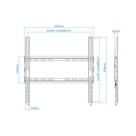 Soporte de Pared Fijo TooQ LP1070F-B para TV de 32-70'/ hasta 45kg