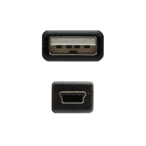 Cable USB 2.0 Nanocable 10.01.0402/ USB Macho - MiniUSB Macho/ 1.8m/ Negro