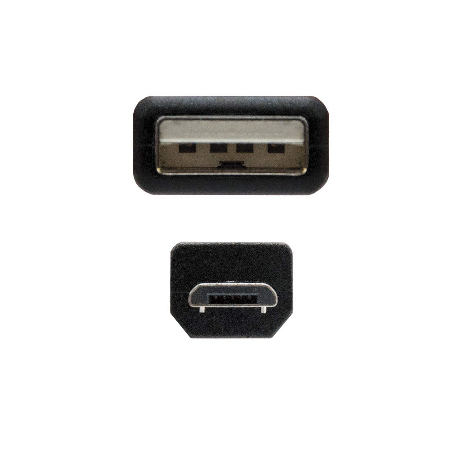 Cable USB 2.0 Nanocable 10.01.0501/ USB Macho - MicroUSB Macho/ 1.8m/ Negro