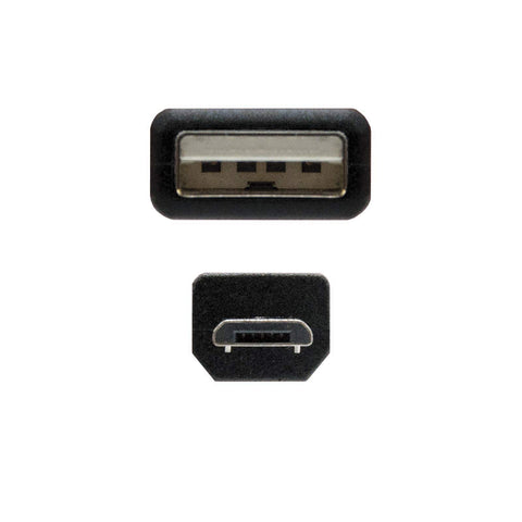 Cable USB 2.0 Nanocable 10.01.0500/ USB Macho - MicroUSB Macho/ 80cm/ Negro