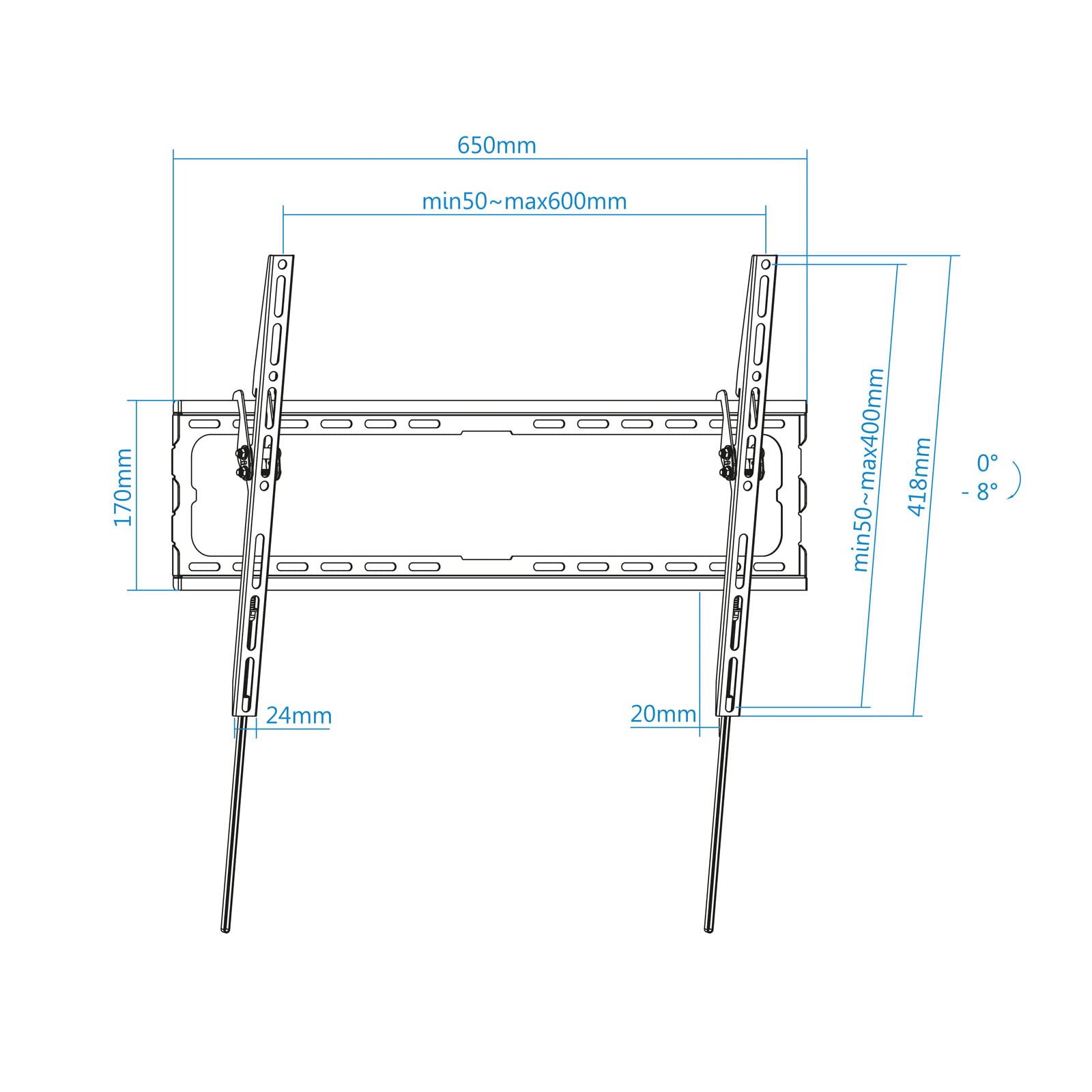 Soporte de Pared Fijo/ Inclinable TooQ LP1081T-B para TV de 37-80'/ hasta 45kg