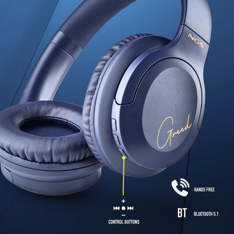 Auriculares Inalámbricos NGS Artica Greed/ con Micrófono/ Bluetooth/ Azul