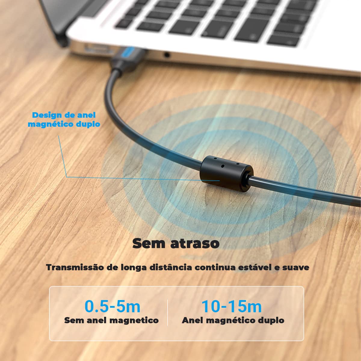 Cable USB 2.0 Impresora Vention COQBD/ USB Tipo-B Macho - USB Macho/ 480Mbps/ 50cm/ Negro