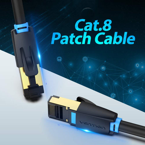 Cable de Red RJ45 SFTP Vention IKABF Cat.8/ 1m/ Negro