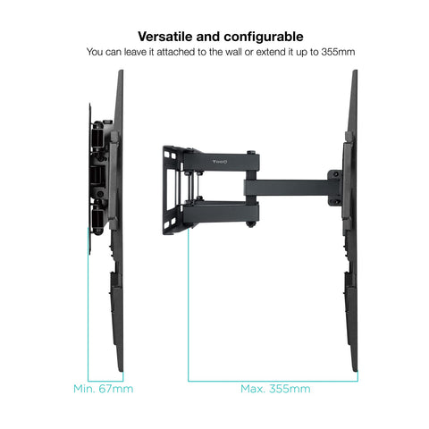 Soporte de Pared Giratorio/ Inclinable/ Nivelable TooQ LP7846TN-B para TV de 32-70'/ hasta 40kg