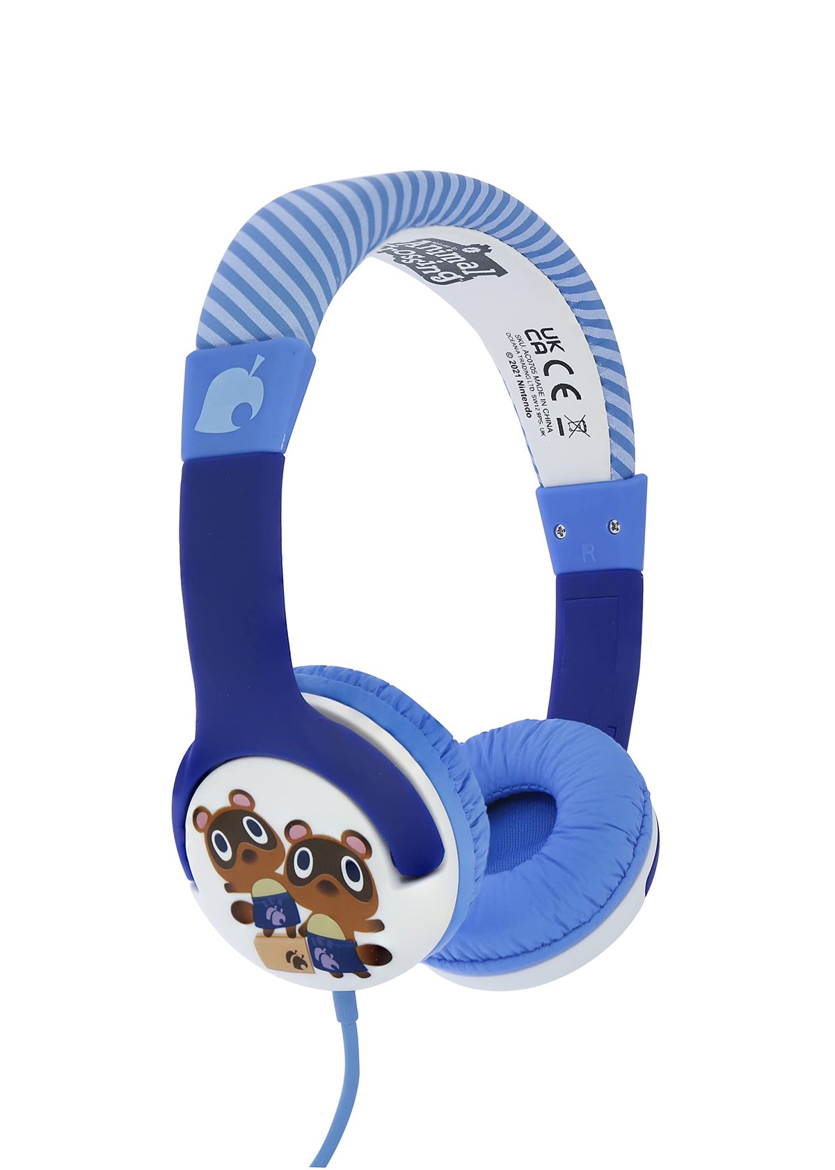 OTL Technologies Auriculares para niños - Animal Crossing Timmy y Tommy Auriculares con Cable Azul