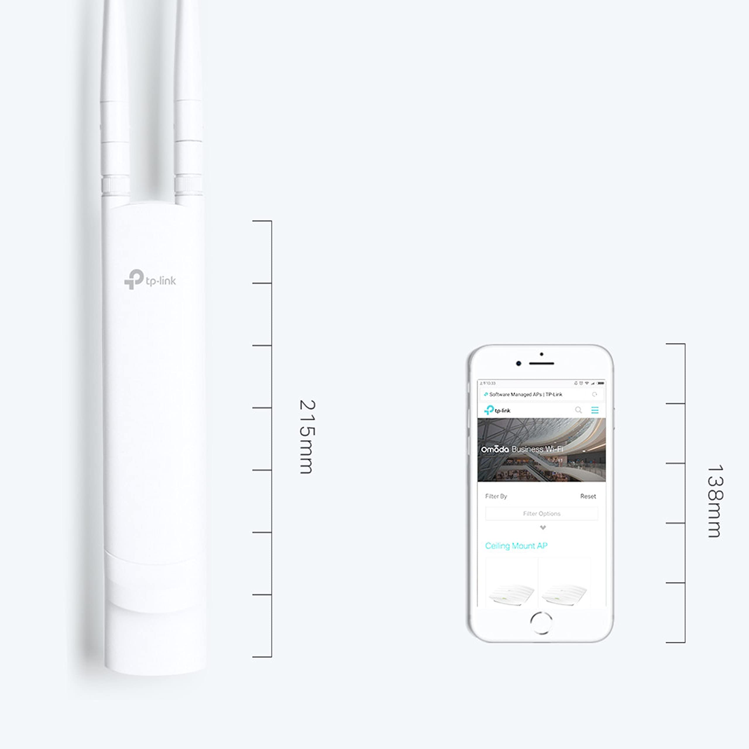 Punto de Acceso Inalámbrico TP-Link Omada EAP110 PoE 300Mbps/ 2.4GHz/ Antenas de 5dBi/ WiFi 802.11n/b/g