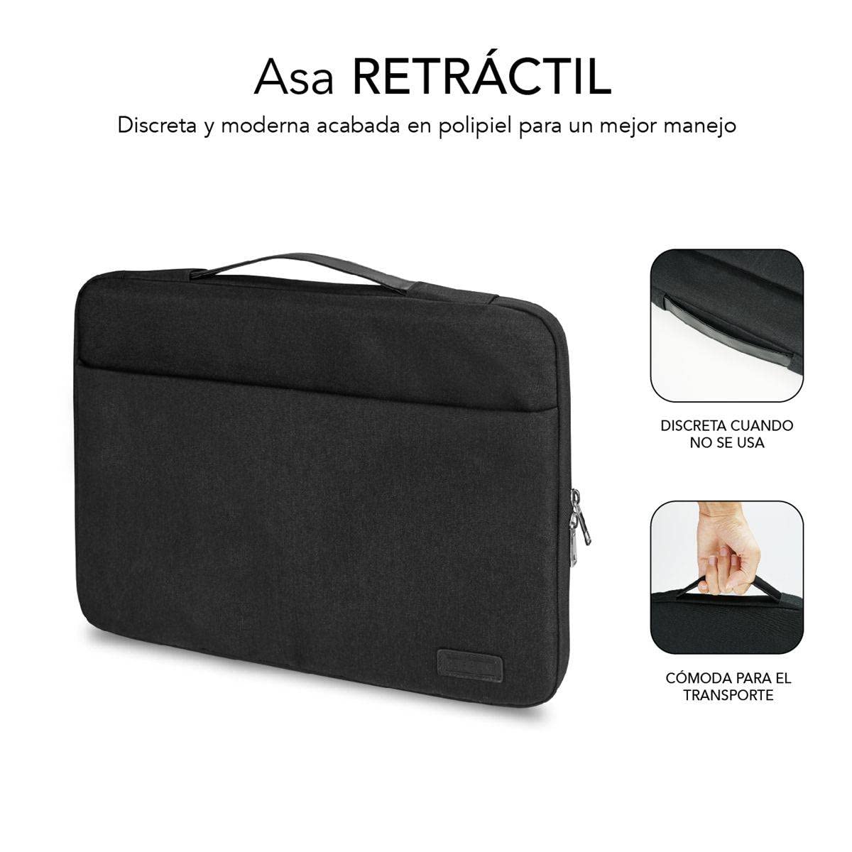 Maletín Subblim Elegant Laptop Sleeve para Portátiles hasta 15.6'/ Negro