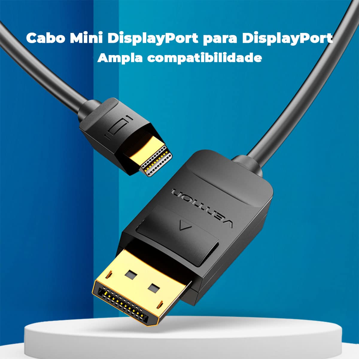 Cable Conversor Vention HAABG/ Mini DisplayPort Macho - DisplayPort Macho/ 1.5m/ Negro