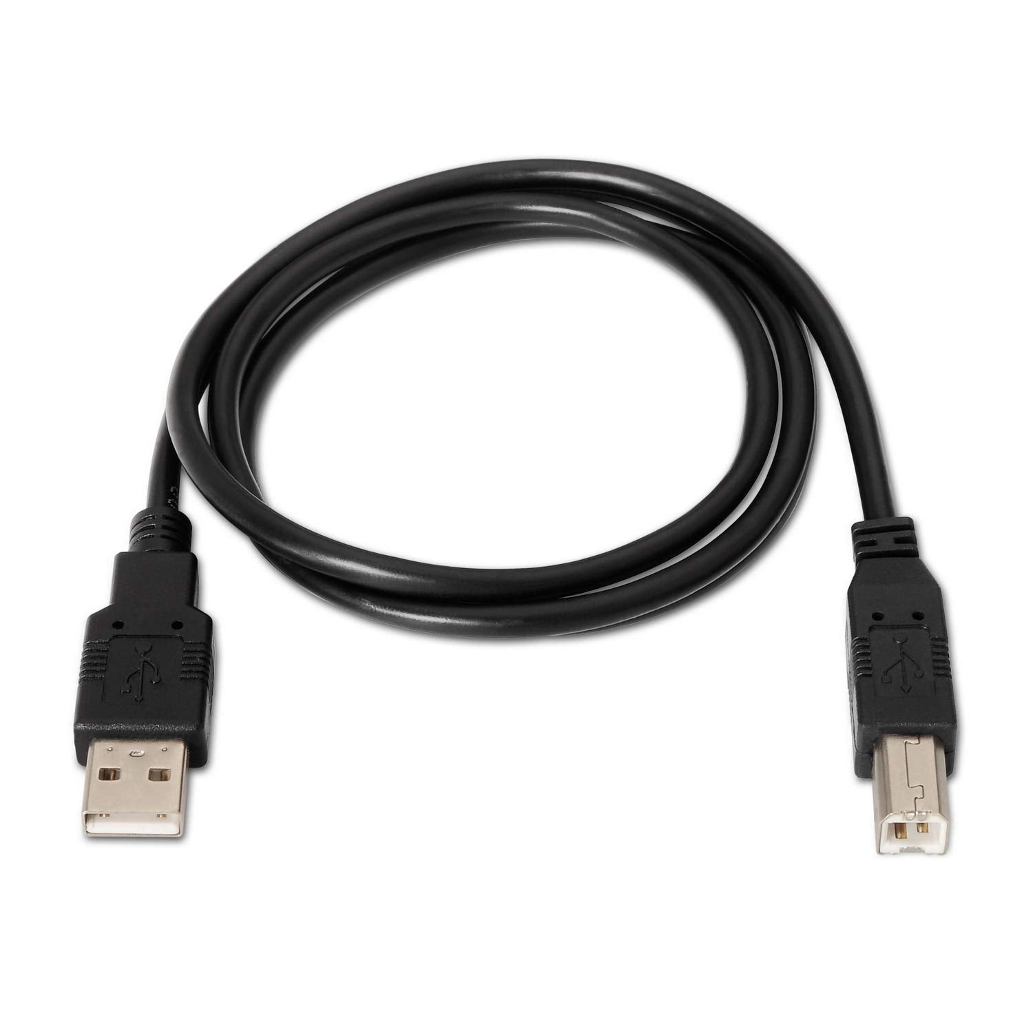 Cable USB 2.0 Impresora Aisens A101-0007/ USB Tipo-B Macho - USB Macho/ Hasta 2.5W/ 60Mbps/ 3m/ Negro