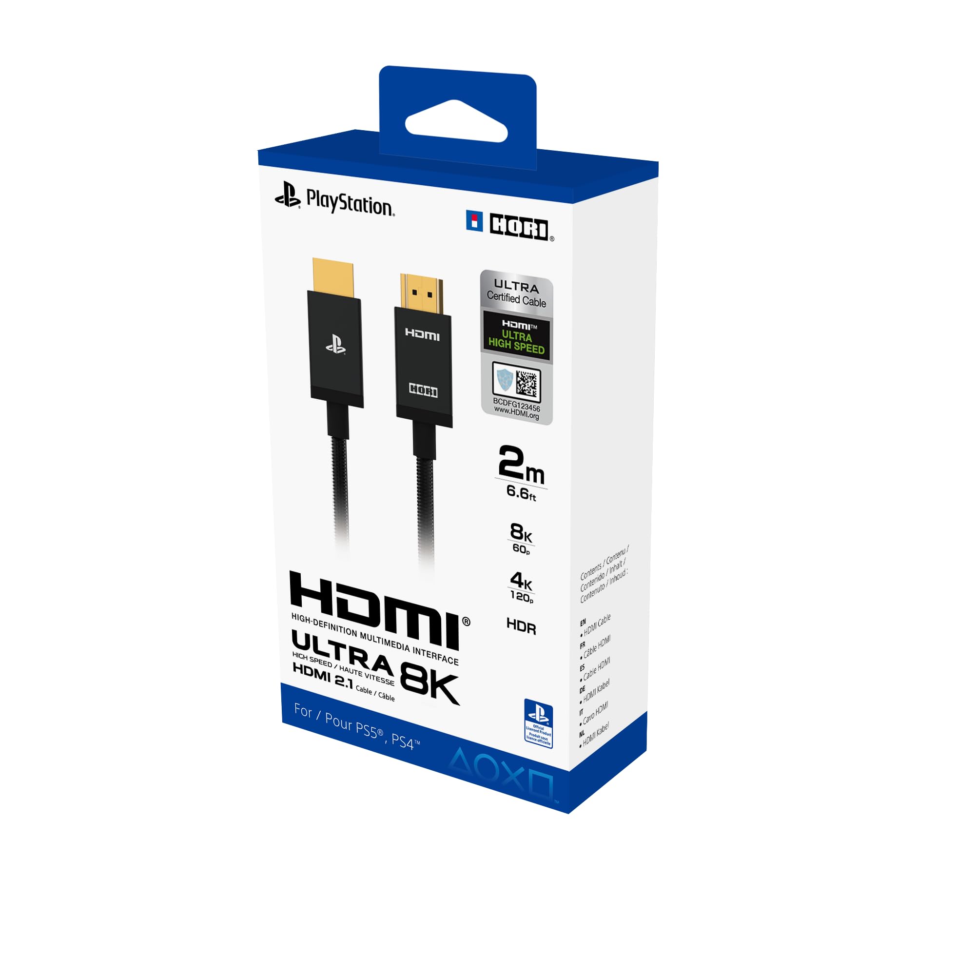 HORI - Cable HDMI de ultra alta velocidad para PlayStation 5 (2 m) - Licencia oficial