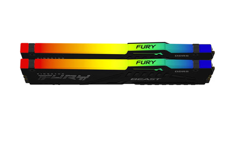 Memoria RAM Kingston FURY Beast RGB 2 x 16GB/ DDR5/ 6000MHz/ 1.4V/ CL30/ DIMM