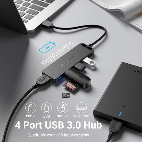 Hub USB 3.0 Vention CHLBB/ 4xUSB/ 1xMicroUSB PD